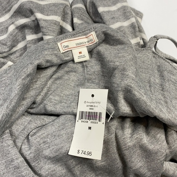 Gap Gray & White Striped Maxi Dress NWT Size Medium - Picture 8 of 11